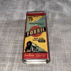 Vintage Fossil Watch Metal Box Tin Direct Line 400 Train Streamliner 1999 Case